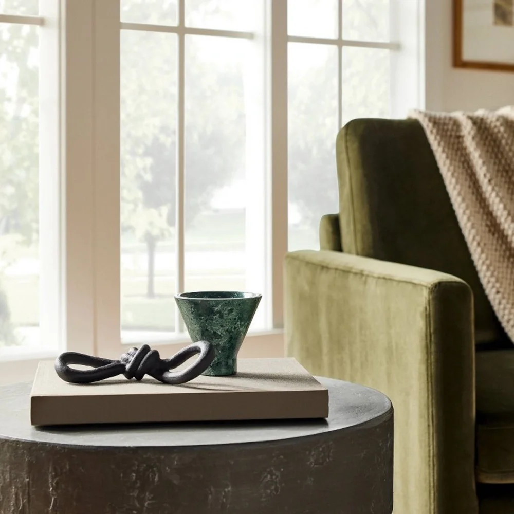 Threshold l Designed with Studio McGee Green Marble Cone Shape Bowl Table Decor